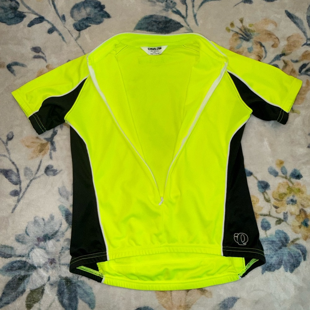 Pearl Izumi Women’s High-Vis Lime Short Sleeve Bike Racing Top S Zipper Front - Picture 5 of 13